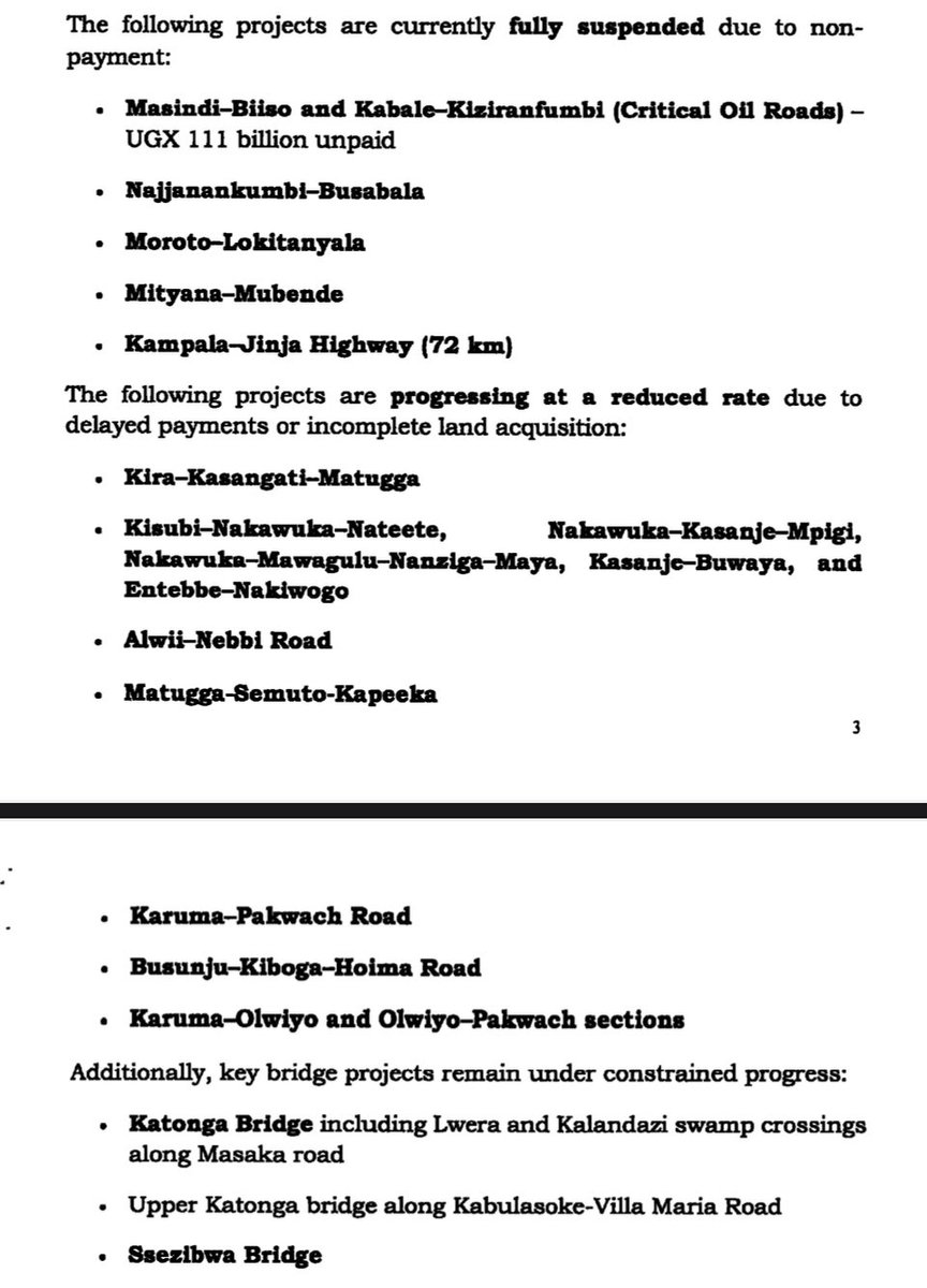 Parliament of Uganda (@parliament_ug) on Twitter photo This is an excerpt from Minister <a href="/GenWamala/">General Edward Katumba Wamala</a>’s statement detailing stalled, slowed or totally abandoned infrastructure projects owing to lack of funding. #PlenaryUg This is an excerpt from Minister <a href="/GenWamala/">General Edward Katumba Wamala</a>’s statement detailing stalled, slowed or totally abandoned infrastructure projects owing to lack of funding. #PlenaryUg