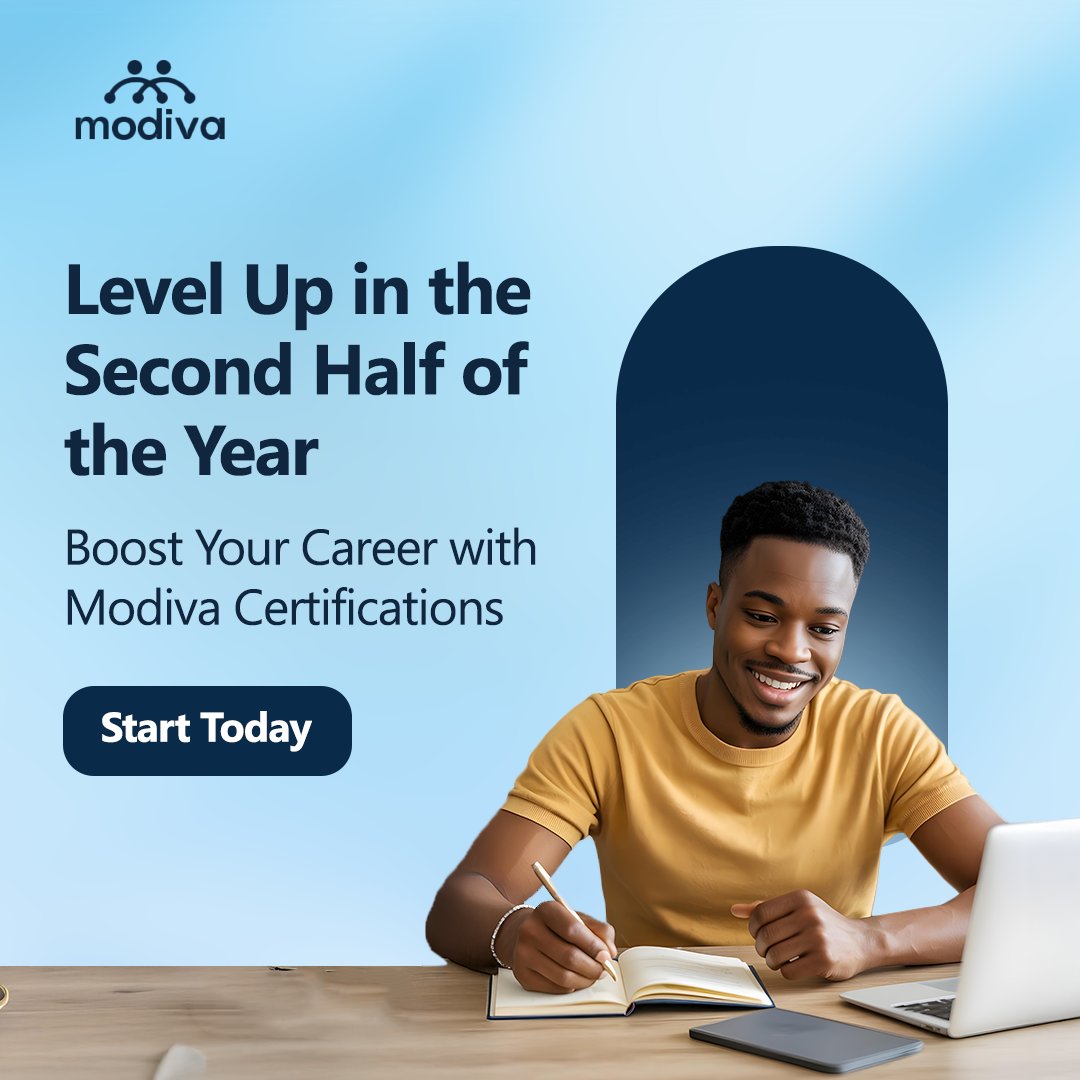 ModivaCommunity's tweet image. Half the year is gone, but there’s still time to level up.
Whether you’re switching #careers or climbing higher, #Modiva #Certifications can get you there.

Don’t wait for January to chase your goals. Start today and finish 2025 certified.
Register here ow.ly/Pm8P50Wxi3j