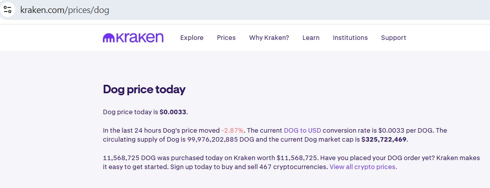Kraken <a href="/krakenfx/">Kraken</a> keeps forecasting $DOG to $1!

Positive manifestation!👇

kraken.com/prices/dog
