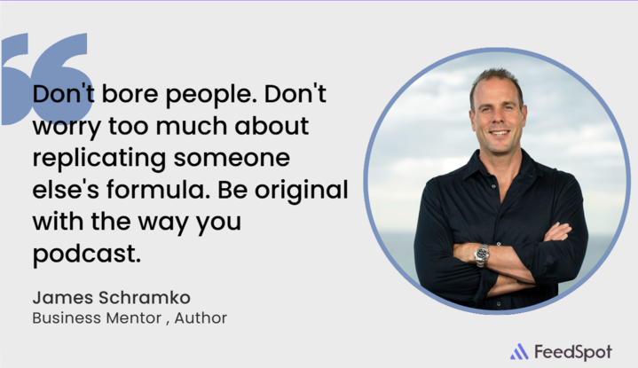 Great podcasting advice from James Schramko: 🚀 Don’t just follow the formula, be authentic and engage your audience with originality!
#podcast #quotesoftheday #Tips