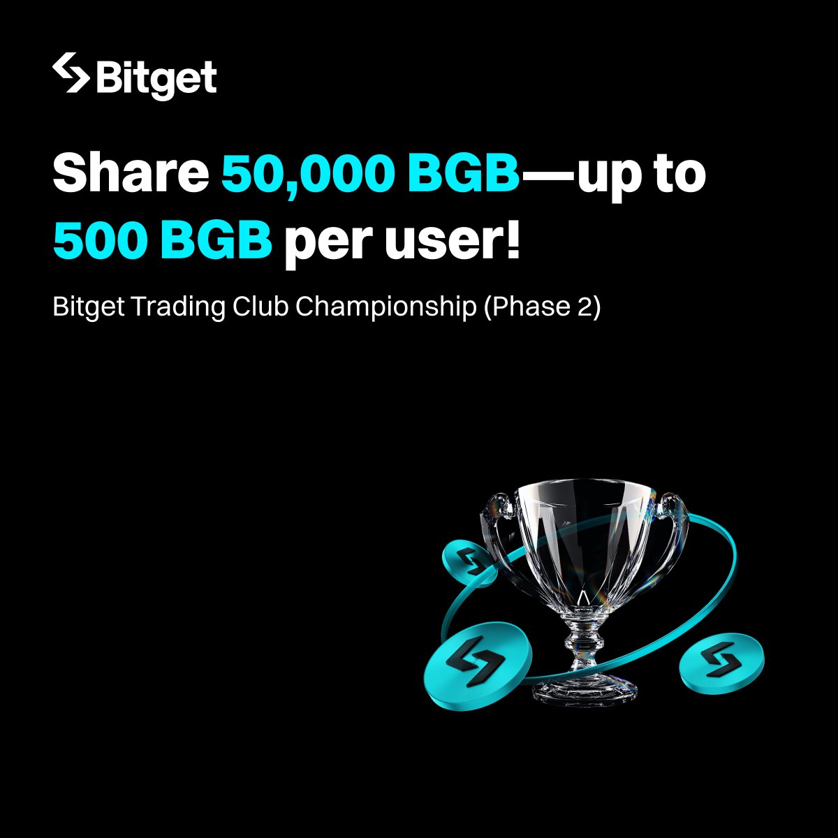 #Bitget Trading Club Championship (Phase 2) 

⏰ Event Period: July 30, 16:00 – Aug 6, 15:59 (UTC) 

🔥 Register now: bitget.com/events/activit… 

Rules: 
💎 Earn daily credits by spot buying to share 24,500 BGB — no cap, the more you buy, the more you earn.
(*Excludes stablecoin,