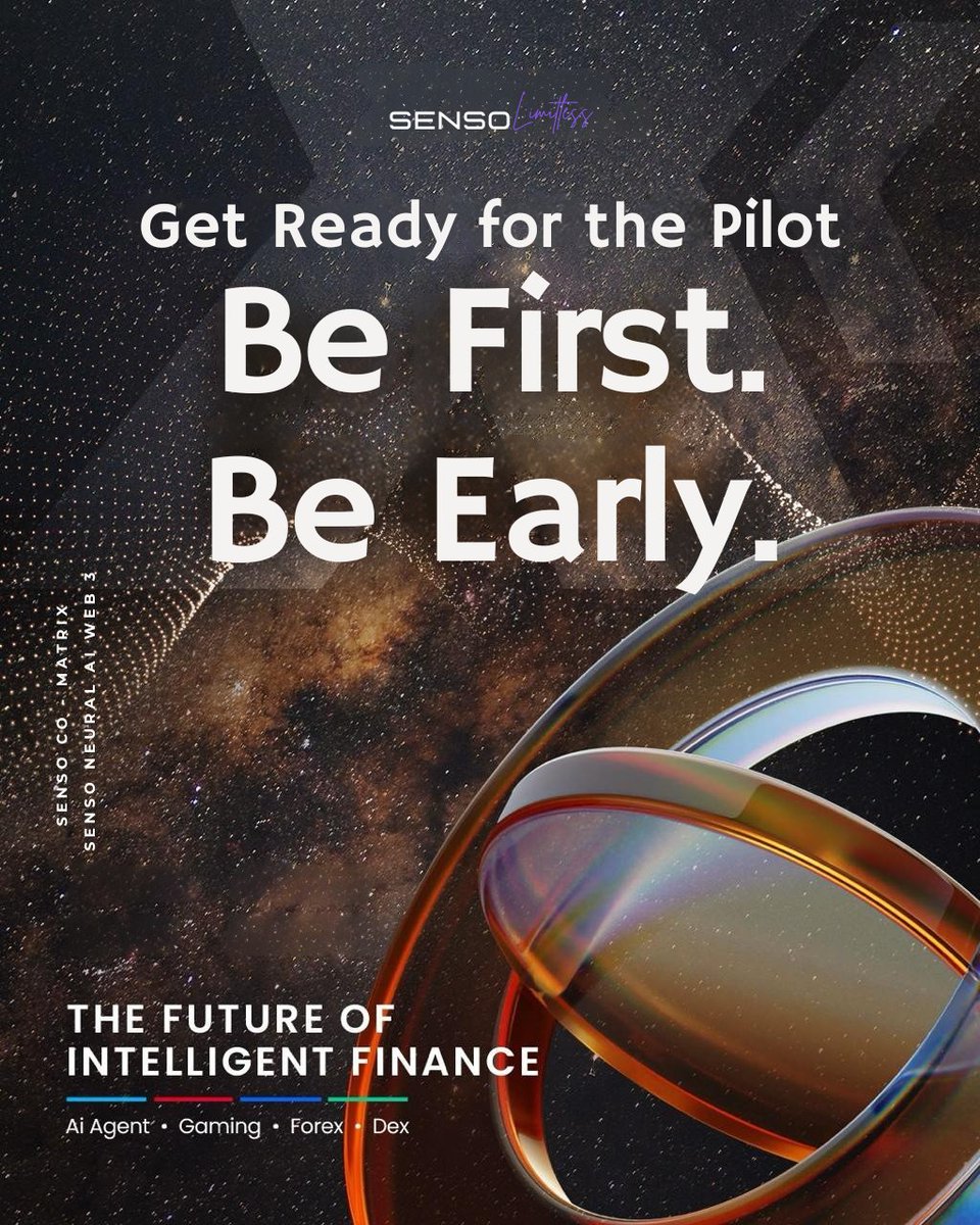 tokensenso's tweet photo. 📢 SENSO Pilot 

A bold step into the future of intelligent finance.
⚡️ 10X Profit Potential | 💯 100% Network Payout | 🚫 Zero Deductions
🔗 Connect now: https://t.co/0jz6xRrtZo

#SENSO #AIMatrix #BlockchainRevolution #SmartEarnings #DigitalLeadership #PreLaunch2025 #Pilot #SLT https://t.co/vttdumsby0