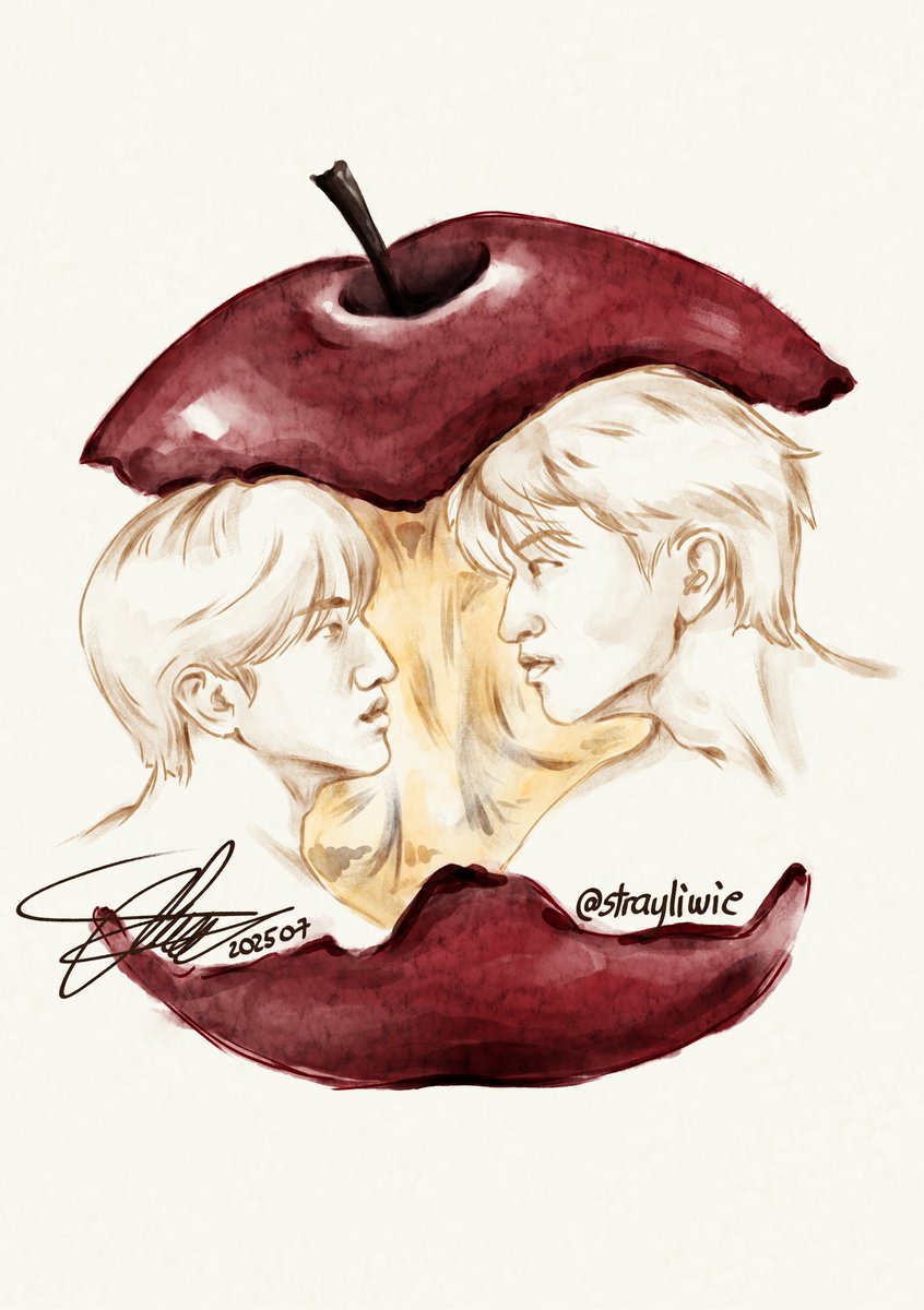 strayliwie's tweet photo. My contribution to the apple trend and Seungbin enthusiasts nation🍎

#StrayKids #Changbin #Seungmin  #꿀멍즈 https://t.co/dakvTdEquh