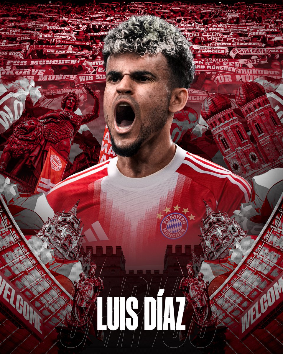 𝗪𝗘𝗟𝗖𝗢𝗠𝗘 𝗧𝗢 𝗧𝗛𝗘 𝗙𝗖 𝗕𝗔𝗬𝗘𝗥𝗡 𝗙𝗔𝗠𝗜𝗟𝗬 𝗟𝗨𝗖𝗛𝗢! 

Get his jersey here 👉 fc.bayern/Luis_Diaz 

#FCBayern #MiaSanMia | #ServusLuis