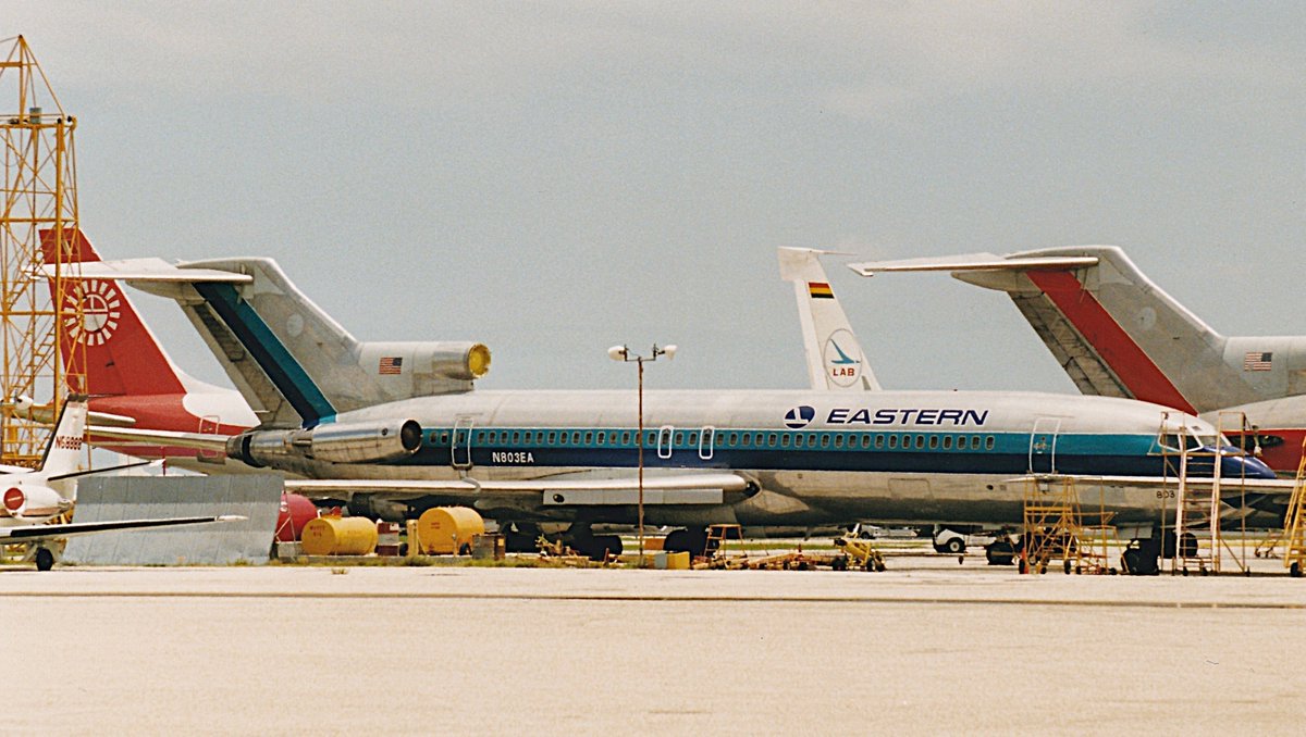 Too bad I was a few months late to see Eastern still flying.

Registration:  N803EA
Aircraft type:  Boeing 727-225 Advanced
MSN/LN:  22434 / 1671
Airline:  Eastern Airlines
Date:  July 22nd, 1991
Location:  Miami (MIA)
📷: <a href="/lemwerdersights/">LemWerder (XLW) Sights</a>
#avgeek #B727