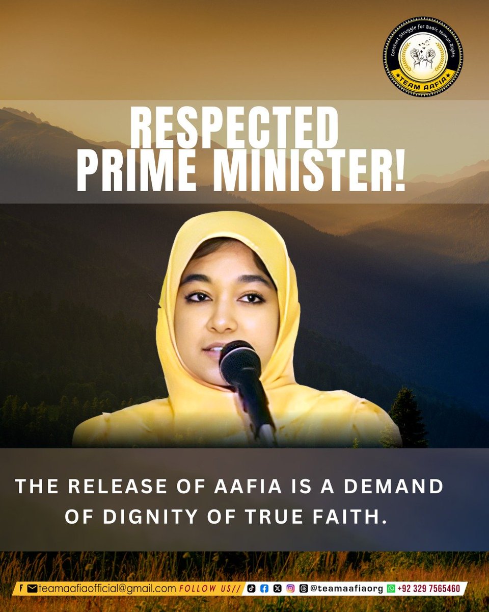 Team Aafia official (@teamaafiaorg_) on Twitter photo Respected Prime Minister!
The release of Aafia is a demand of dignity of true faith.
#SaveAafiaNow
Team Aafia Official
<a href="/TeamAafiaOrg_/">Team Aafia official</a>
#AafiaSiddiqui #FreeAafia
FMC Carswell Respected Prime Minister!
The release of Aafia is a demand of dignity of true faith.
#SaveAafiaNow
Team Aafia Official
<a href="/TeamAafiaOrg_/">Team Aafia official</a>
#AafiaSiddiqui #FreeAafia
FMC Carswell