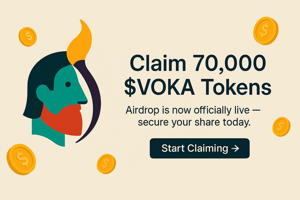 $TITN (@titnsolana) on Twitter photo Claim $70,000 - $VOKA airdrop for first 2500🔥
$VOKA will list 3rd August at 14:00 UTC on $SOLANA
✅ Follow <a href="/VokaProtocol/">VOKA Protocol</a>
✅ RT + Like
✅ Comments $SOL address
Distribution start 3rd August ⏳ Claim $70,000 - $VOKA airdrop for first 2500🔥
$VOKA will list 3rd August at 14:00 UTC on $SOLANA
✅ Follow <a href="/VokaProtocol/">VOKA Protocol</a>
✅ RT + Like
✅ Comments $SOL address
Distribution start 3rd August ⏳
