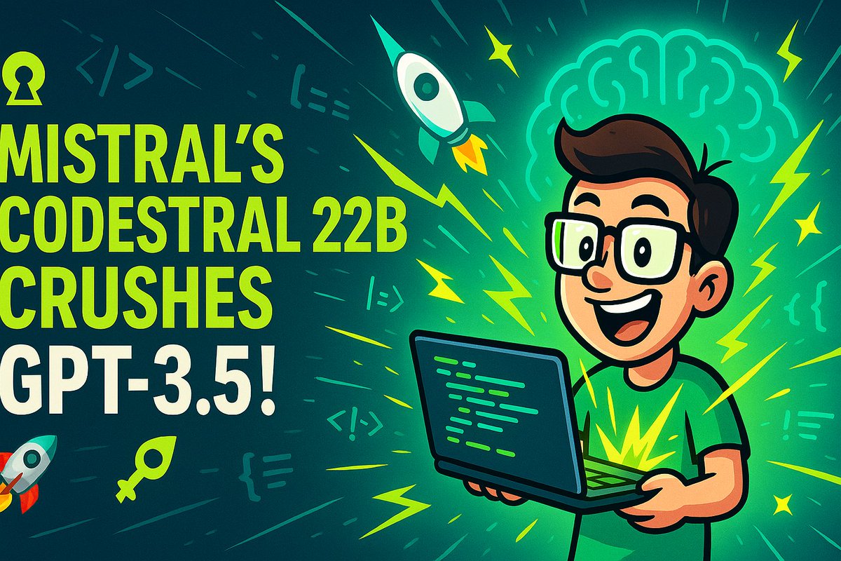 kumar88900's tweet photo. AI Update of the Day: 

Mistral’s New Open-Source Code Model Just Beat GPT-3.5 🤯 https://t.co/tqWiTakhwO 

#ai #aiupdate #ainews #GPT #openai #mistral https://t.co/9FzJVyDGGT