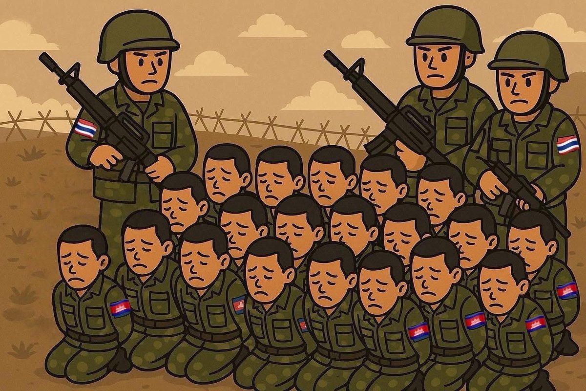 beehyung24's tweet photo. Thai Soldiers came with smiles, hands outstretched, pretending to be friends.
But behind those hands were the hearts of Siamese thieves — wild, cruel, and merciless. They deceived our soldiers with tricks, then turned their blades against us.
#ExposeThailandLies https://t.co/98A1DZXvqg