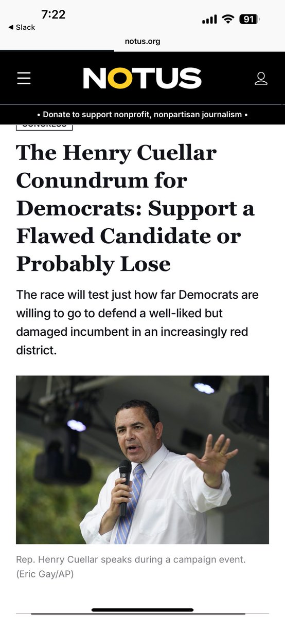 NEW with <a href="/riley_rogerson/">Riley Rogerson</a>: 

Democratic Rep. Henry Cuellar has won his south Texas congressional seat 11 times. But after national Republicans largely sat out many of those campaigns — and Cuellar was charged last year with bribery and acting as a foreign agent — Republicans are