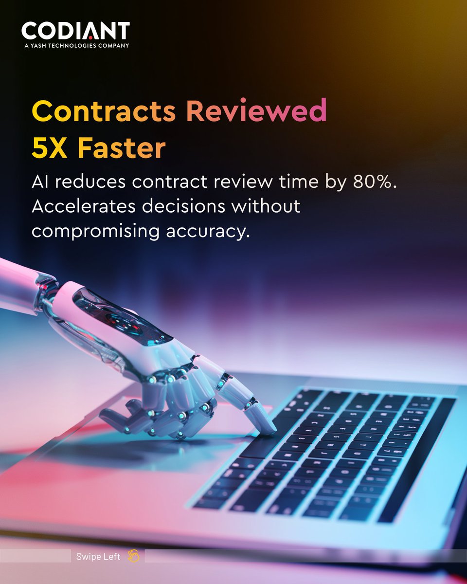 CODIANTSoftware's tweet image. 🔍 How is AI reshaping the legal world?

From speeding up contract reviews to guiding smart decisions, AI is helping legal teams do more—faster and smarter.

Efficiency meets accuracy. ⚖️💡

#AIInLaw #LegalTech #AIForProfessionals #Codiant