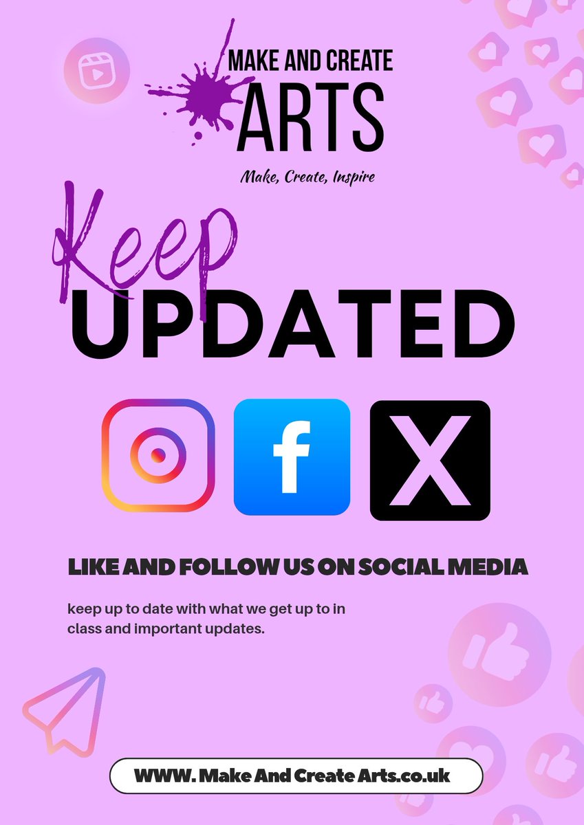 Follow Make &amp; Create Arts to stay in the loop with:
🖌️ Class updates
🎭 Behind-the-scenes fun
🎉 Event announcements
📸 Student highlights
… and so much more!

💬 Tag a friend who would love our classes and hit that Follow button

#FollowUs #CreativeCommunity #LearnCreateInspire