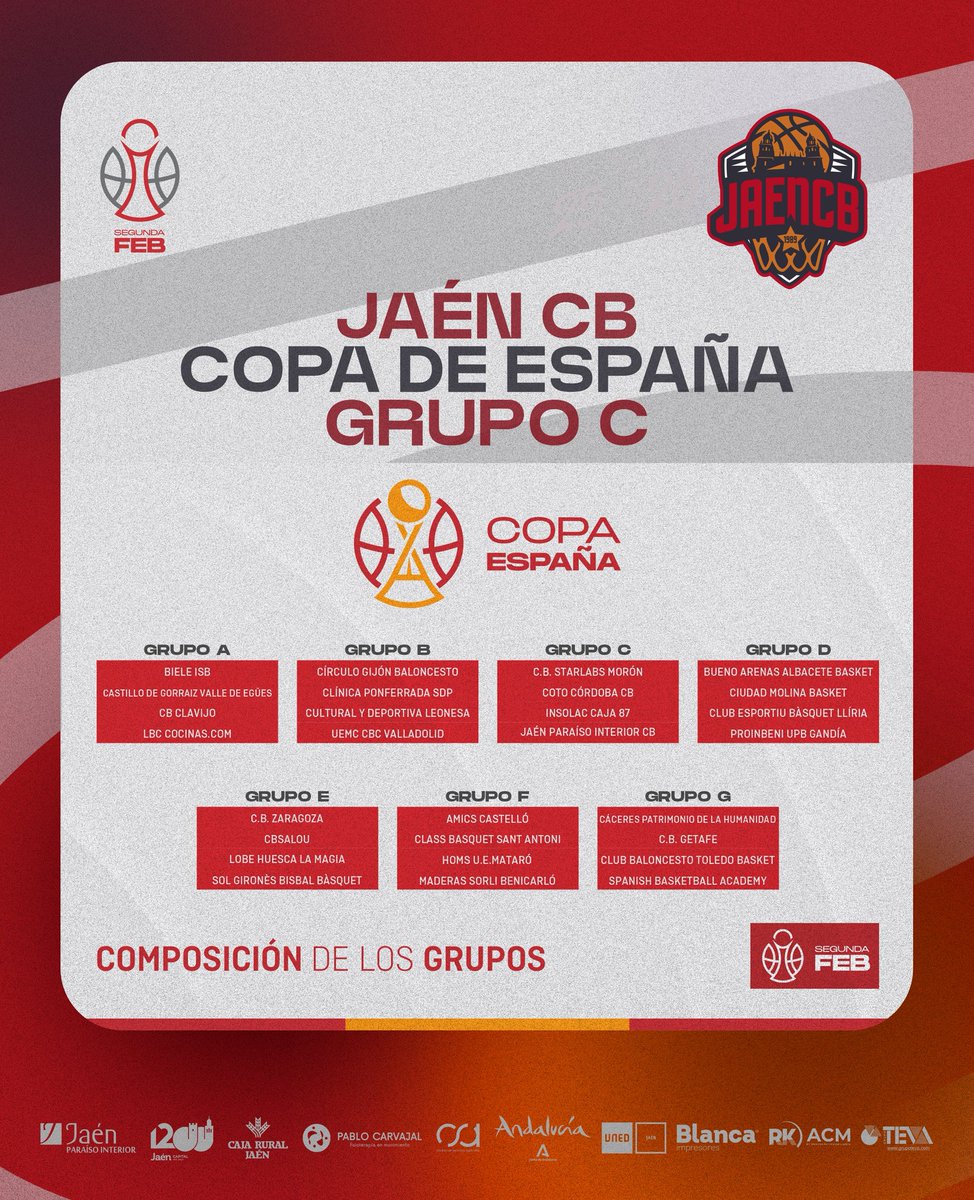 jaen_cb's tweet image. 🏀Ya conocemos cuál será  nuestro grupo en la temporada regular:

🅾️Gupo Oeste

🏆También conocemos nuestro grupo en la Copa de España:

➡️Grupo C

Recordamos que desde ayer, están disponibles los abonos de la temporada que comenzará el 14 de Septiembre.

#jaencb #SegundaFEB