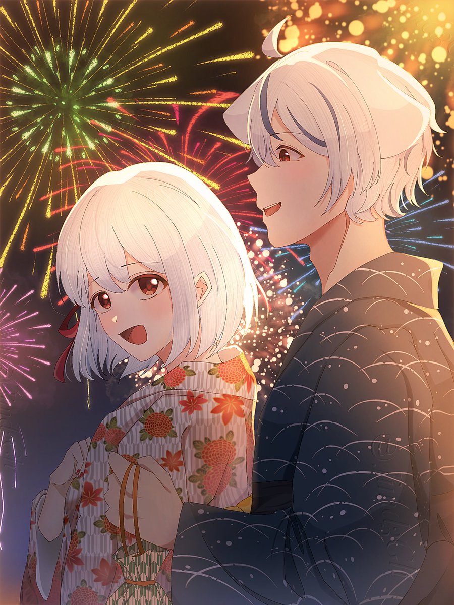 「打ち上がる音と、こぼれる声」
※ 衣装改変注意⚠️
 #ニグイラスト 
 #ニグチャンネルと四季を巡るSummer