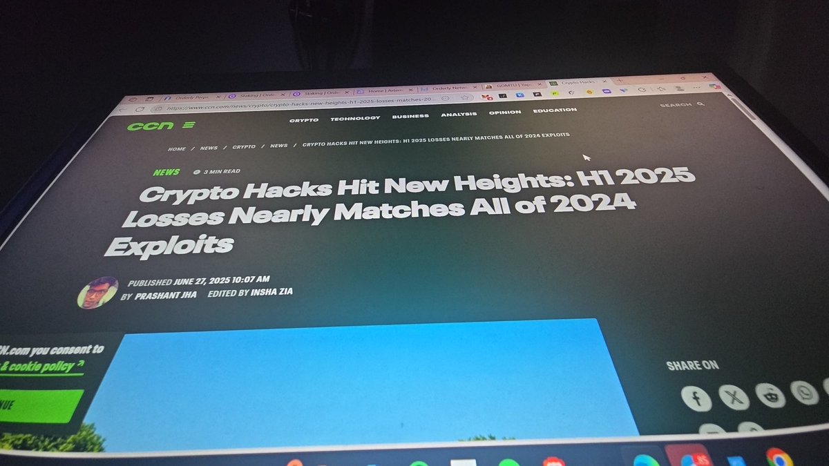 Marvellous | DeFi🕊️🌿 (@marvellousdefi_) on Twitter photo I had a 3 min read on crypto hacks today.
We're halfway in 2025, and the hacks in the first half of 2025 have already nearly matched all of 2024's total losses.
My mind flashes back to the V4 launch of <a href="/HoudiniSwap/">Houdini Swap</a> earlier this month, particularly tackling what the team calls I had a 3 min read on crypto hacks today.
We're halfway in 2025, and the hacks in the first half of 2025 have already nearly matched all of 2024's total losses.
My mind flashes back to the V4 launch of <a href="/HoudiniSwap/">Houdini Swap</a> earlier this month, particularly tackling what the team calls