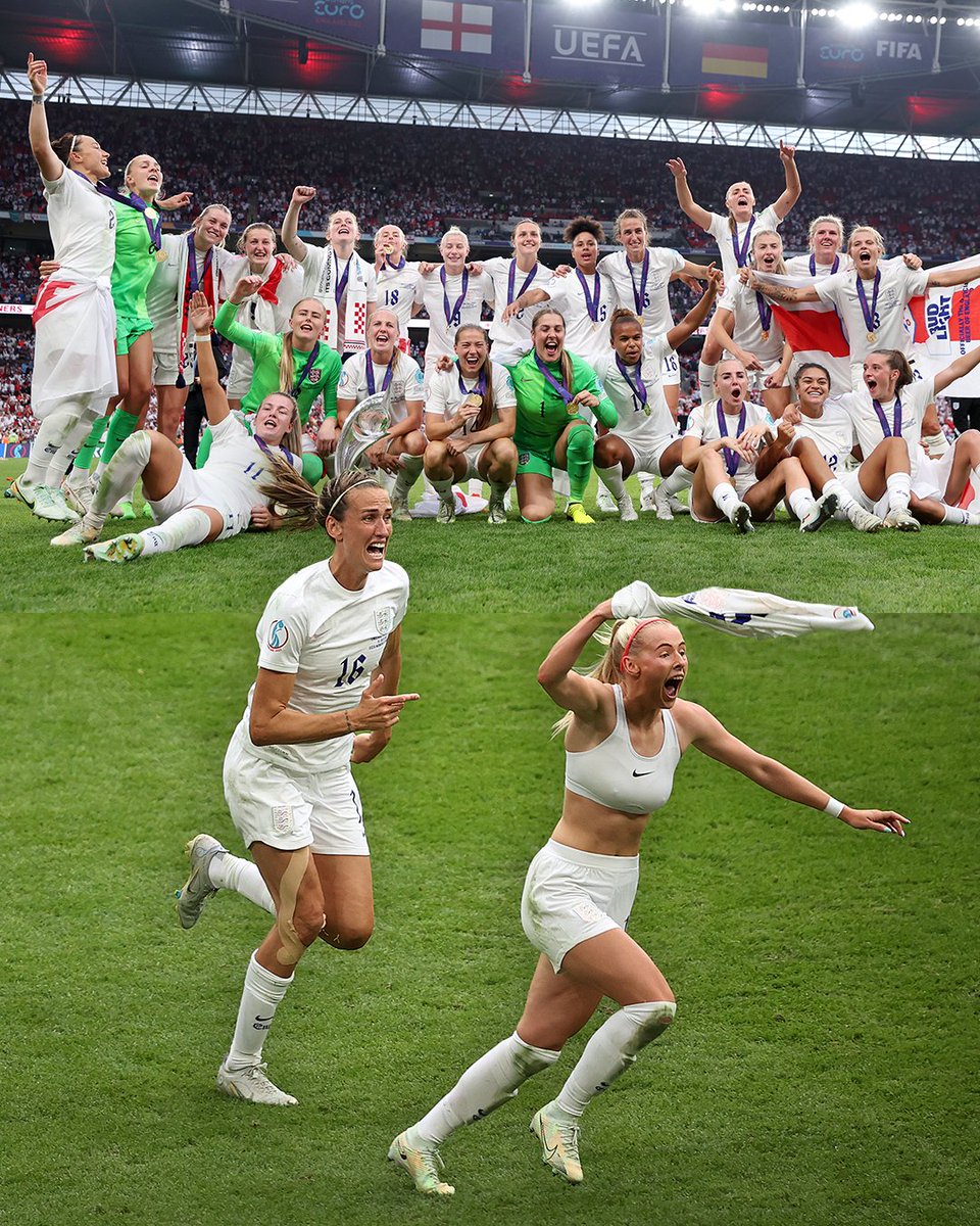 #OnThisDay three years ago, the #Lionesses became European Champions at Wembley Stadium! 🏆🤩