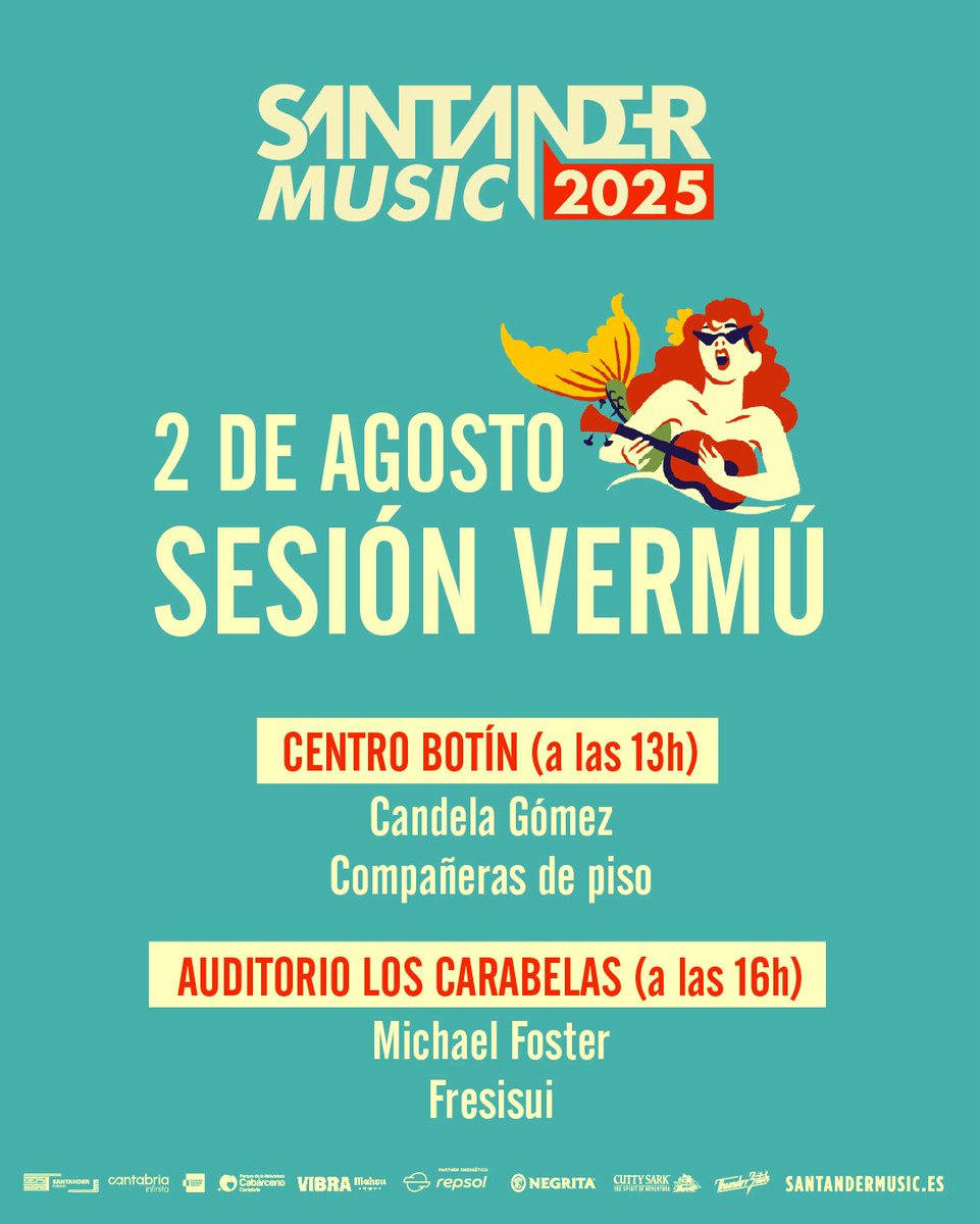 Santander Music (@santandermusic) on Twitter photo ¡El 2 de agosto la liamos desde por la mañana! 🙌 Vuelve la Sesión Vermú para arrancar el sábado a tope 🎶
Planazo para ir calentando motores antes de subir a la Península de la Magdalena. ¿Vienes? 😎
#SantanderMusic2025
<a href="/cant_infinita/">Cantabria Infinita</a> <a href="/TurismoSDR/">Turismo Santander</a> <a href="/CLebaniego/">Camino Lebaniego</a> <a href="/SDRCreativa/">Santander Creativa</a> ¡El 2 de agosto la liamos desde por la mañana! 🙌 Vuelve la Sesión Vermú para arrancar el sábado a tope 🎶
Planazo para ir calentando motores antes de subir a la Península de la Magdalena. ¿Vienes? 😎
#SantanderMusic2025
<a href="/cant_infinita/">Cantabria Infinita</a> <a href="/TurismoSDR/">Turismo Santander</a> <a href="/CLebaniego/">Camino Lebaniego</a> <a href="/SDRCreativa/">Santander Creativa</a>
