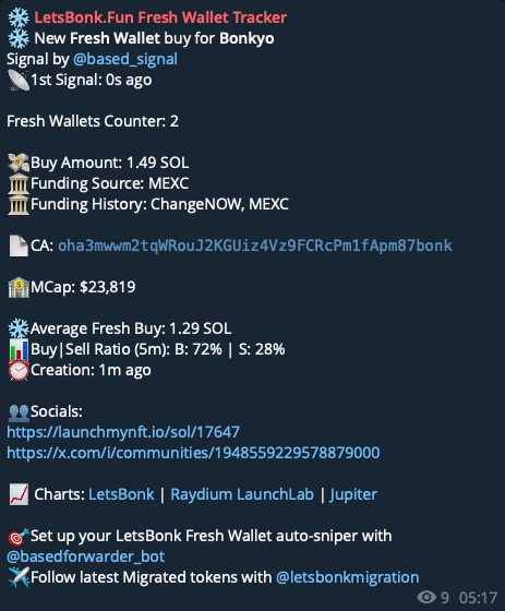 BasedSignal's tweet image. 📊Study @bonk_fun mooners and use our bot to setup your custom LetsBonk Fresh Sniper ❄️🔫

$DEBT 3000x
$ANI 2000x
$SSX 500x
$BONKYO 400x
$joe 400x
$cputer 200x
$roger 200x
$tism 150x
$KNOB 150x
$WHATRR 100x