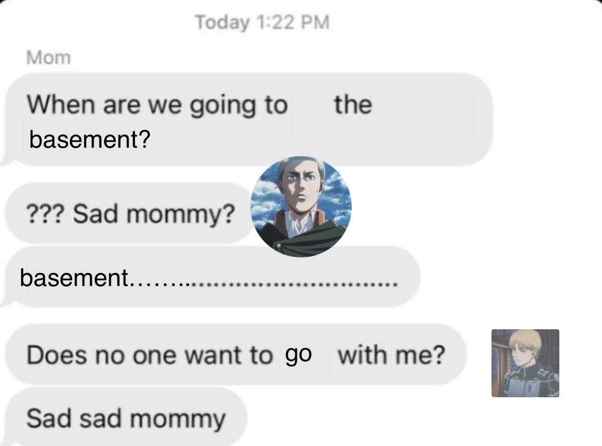 yeagerincorrect's tweet image. sad mommy #erwinsmith #arminarlert