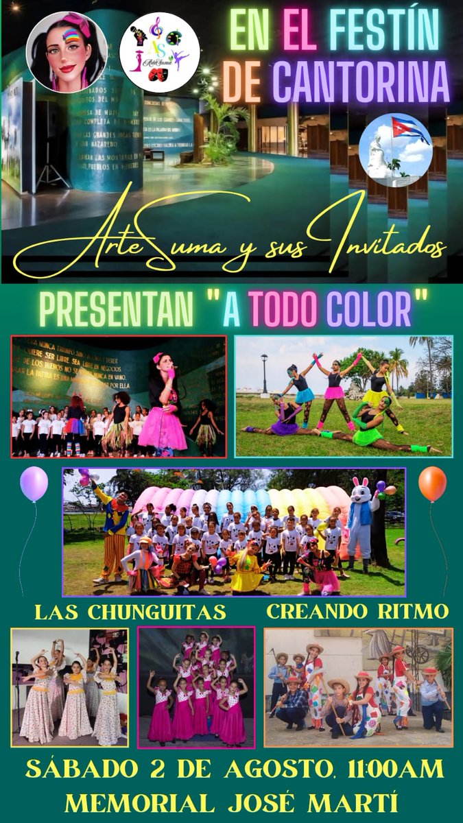 Mayte (@maytevigoa70) on Twitter photo En el <a href="/MemorialJMarti/">Memorial José Martí 🇨🇺</a> llega una nueva presentación en el espacio #LaHoraDeLosNiños ARTE SUMA Y SUS INVITADOS, como parte del #Verano2025.
#LaHabanaViveEnMí
<a href="/IzquierdoAlons1/">Livan Izquierdo Alonso</a>
<a href="/YanetHzP25/">Yanet Hernández</a>
<a href="/gobhabana/">Gobierno La Habana</a> En el <a href="/MemorialJMarti/">Memorial José Martí 🇨🇺</a> llega una nueva presentación en el espacio #LaHoraDeLosNiños ARTE SUMA Y SUS INVITADOS, como parte del #Verano2025.
#LaHabanaViveEnMí
<a href="/IzquierdoAlons1/">Livan Izquierdo Alonso</a>
<a href="/YanetHzP25/">Yanet Hernández</a>
<a href="/gobhabana/">Gobierno La Habana</a>