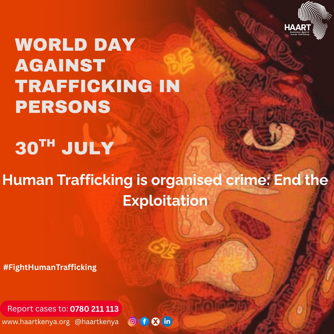 Human trafficking is organized crime.
At HAART Kenya, we respond with the UN's 4Ps:
🔹 Prevention
🔹 Protection
🔹 Prosecution
🔹 Partnerships
Let’s end exploitation.
#WorldDayAgainstTrafficking #HAARTKenya #4Ps #EndHumanTrafficking