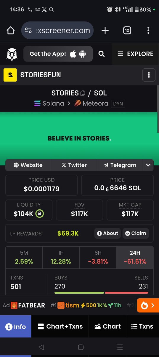 #stories back to 100k and their first story $dad went to 8m map
Liquidity is insanely good 100k