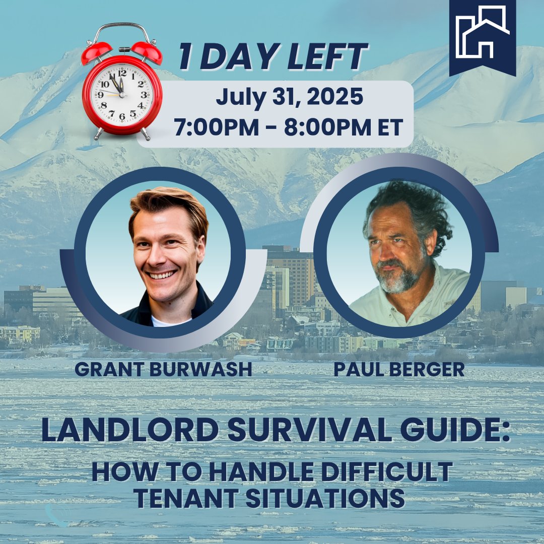 🚨 1 DAY LEFT! 🚨
If you’ve ever had to chase rent, set boundaries, or have found yourself feeling lost as a small Landlord, this one is for you.

📅 Tomorrow – Thursday, July 31
🕖 7–8 PM ET | 4–5 PM PT
🎟 Free to join → hubs.la/Q03yk_N_0