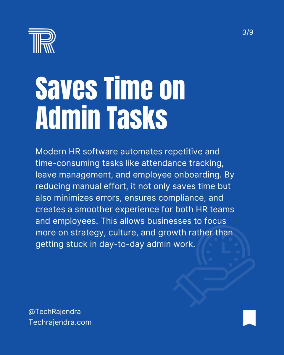 Tech_Rajendra's tweet image. 🧠 #HR_Tech = Smarter Workflows

HR tools today do more than track leaves.

✅ #Automate onboarding
✅ Boost engagement
✅ Cut admin time by 25%
✅ Real-time workforce insights
✅ Stay 100% compliant

Let #TechRajendra simplify your HR game.

#DigitalHR #SmartHR #HRManageme