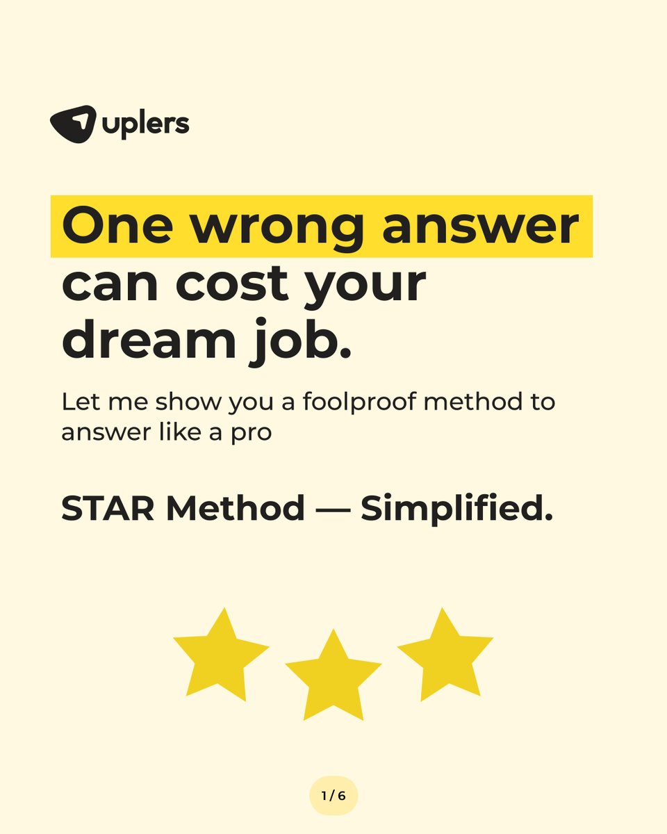 weareuplers's tweet image. Fumbled a simple interview question once?
You’re not alone.

Master the STAR Method to answer like a pro.

Structured, clear, and impactful—exactly what recruiters want.

Breakdown inside 🧵👇

#Uplers #InterviewTips #STARMethod #CareerGrowth #RemoteJobs