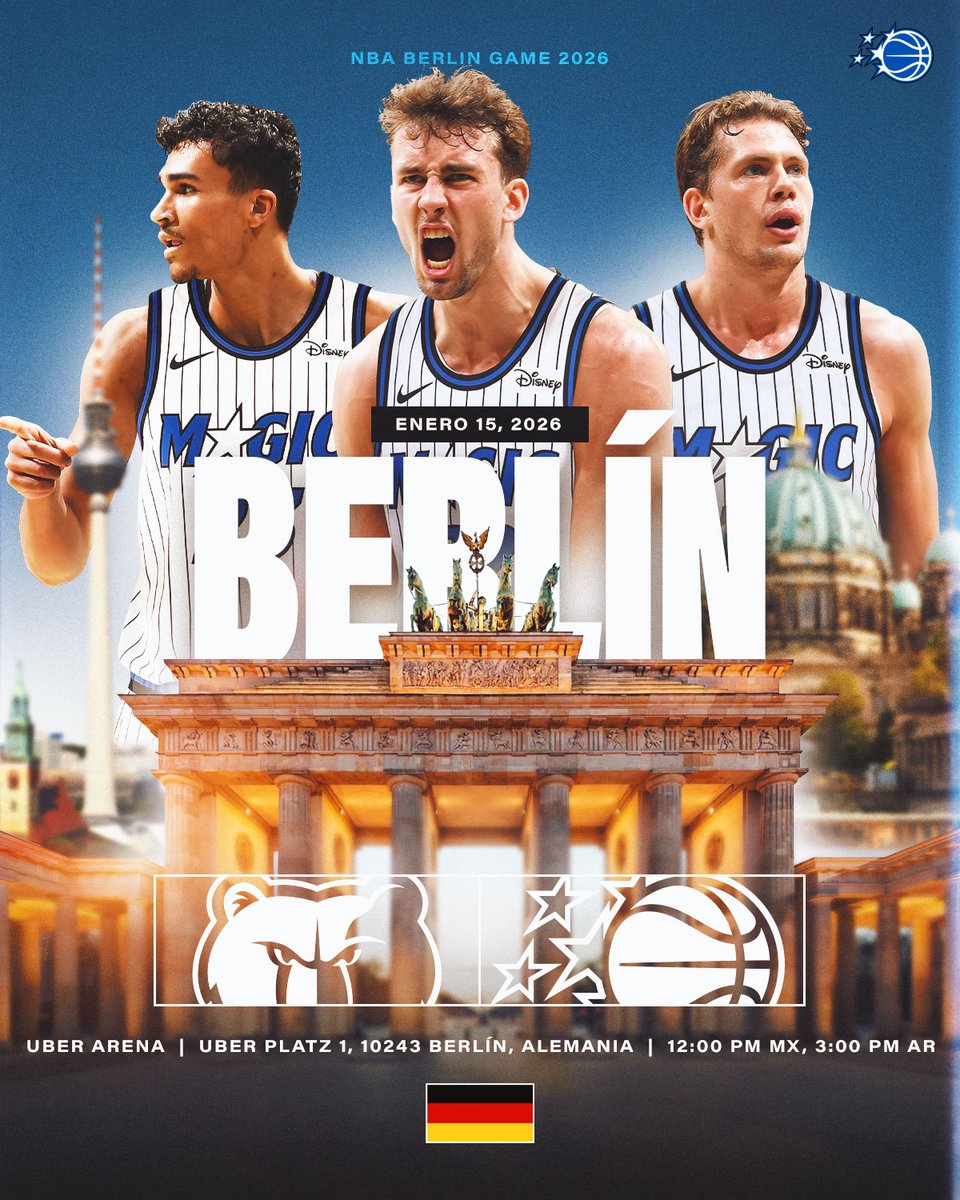 🚨ÚLTIMA HORA🚨

El Orlando Magic jugará partidos de temporada regular en Europa en donde se enfrentarán a los Grizzlies en:

🇩🇪 Berlín – 15 de enero de 2026
🇬🇧 Londres – 18 de enero de 2026

¡Preparense el Magic se va mundial esta temporada! 🧳✈️