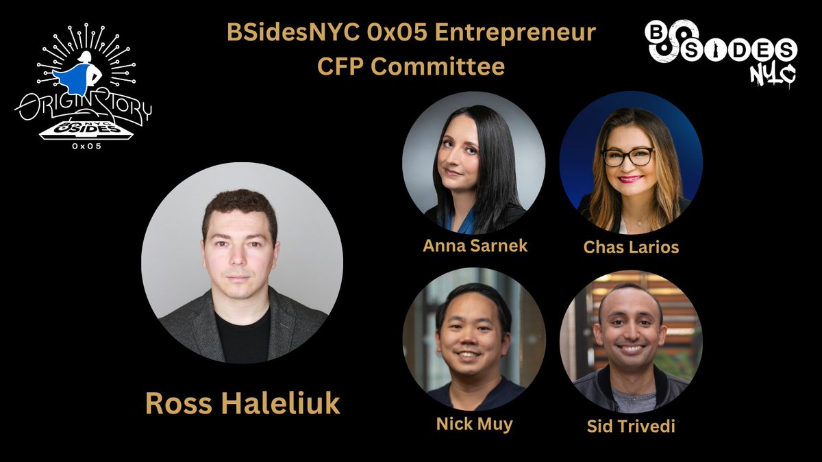 #BSidesNYC (@bsidesnyc) on Twitter photo <a href="/BSidesNYC/">#BSidesNYC</a> thanks <a href="/rosshaleliuk/">Ross Haleliuk</a> and the rest of the 0x05 Entrepreneur CFP Committee, Anna Sarnek, <a href="/ChasityLarios/">Chas Larios</a>, Nicholas Muy, and <a href="/sidtriv/">Sid Trivedi</a> for volunteering their time to review the entrepreneur track submissions. Many thanks for curating our programming. <a href="/BSidesNYC/">#BSidesNYC</a> thanks <a href="/rosshaleliuk/">Ross Haleliuk</a> and the rest of the 0x05 Entrepreneur CFP Committee, Anna Sarnek, <a href="/ChasityLarios/">Chas Larios</a>, Nicholas Muy, and <a href="/sidtriv/">Sid Trivedi</a> for volunteering their time to review the entrepreneur track submissions. Many thanks for curating our programming.