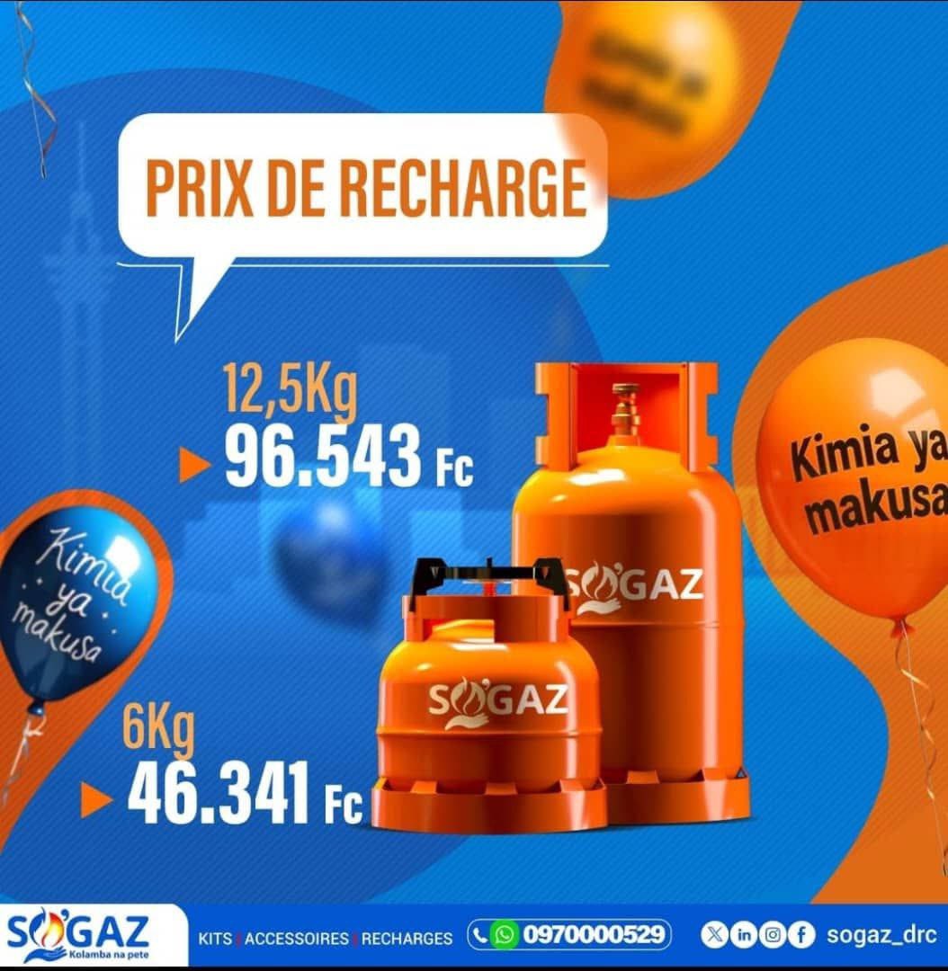 La société #SOGAZ vient d’augmenter brutalement le prix du gaz, sans prévenir, sans aucune explication.

👉 De 26 000 FC à 46 000 FC.
👉 De 50 000 FC à 96 000 FC.
Ce n’est pas juste une hausse de prix. C’est un mépris total pour les familles congolaises.