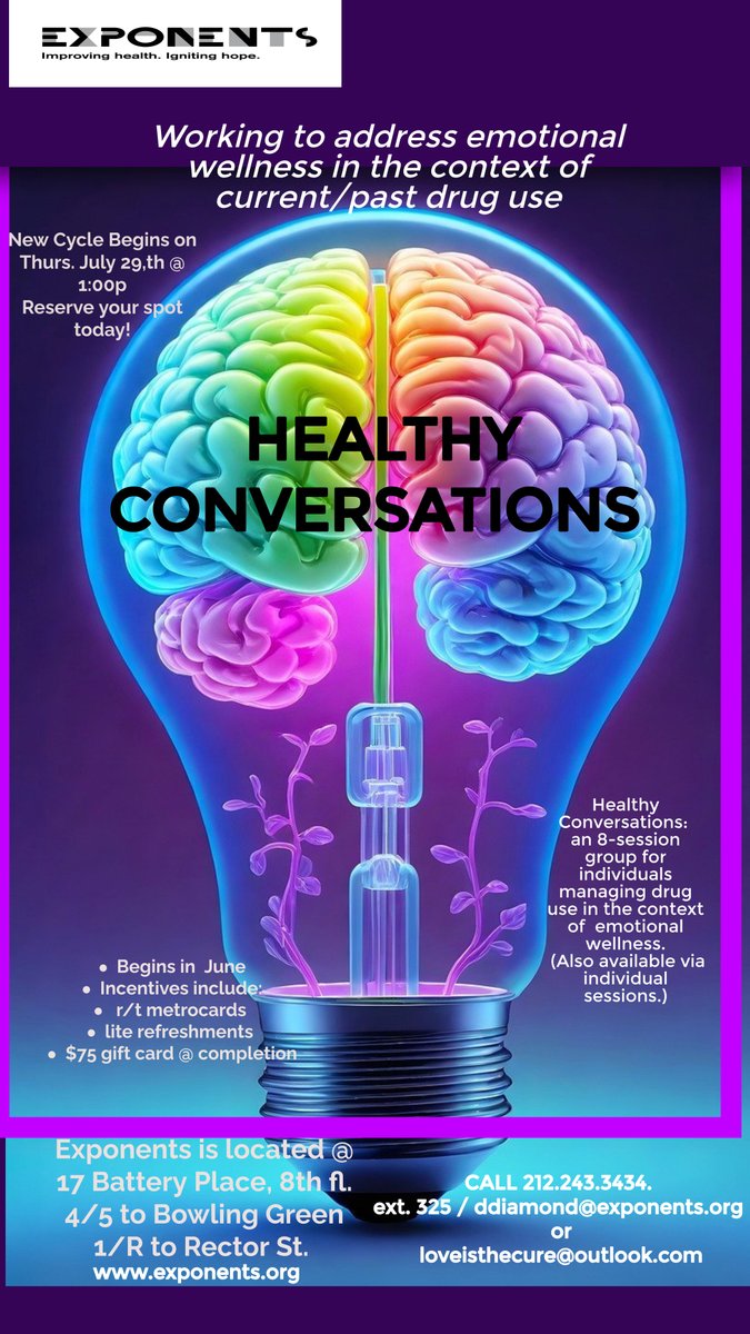 It's not too late to reserve space in the next cycle of Healthy Conversations which begins tomorrow @ 1:00p.