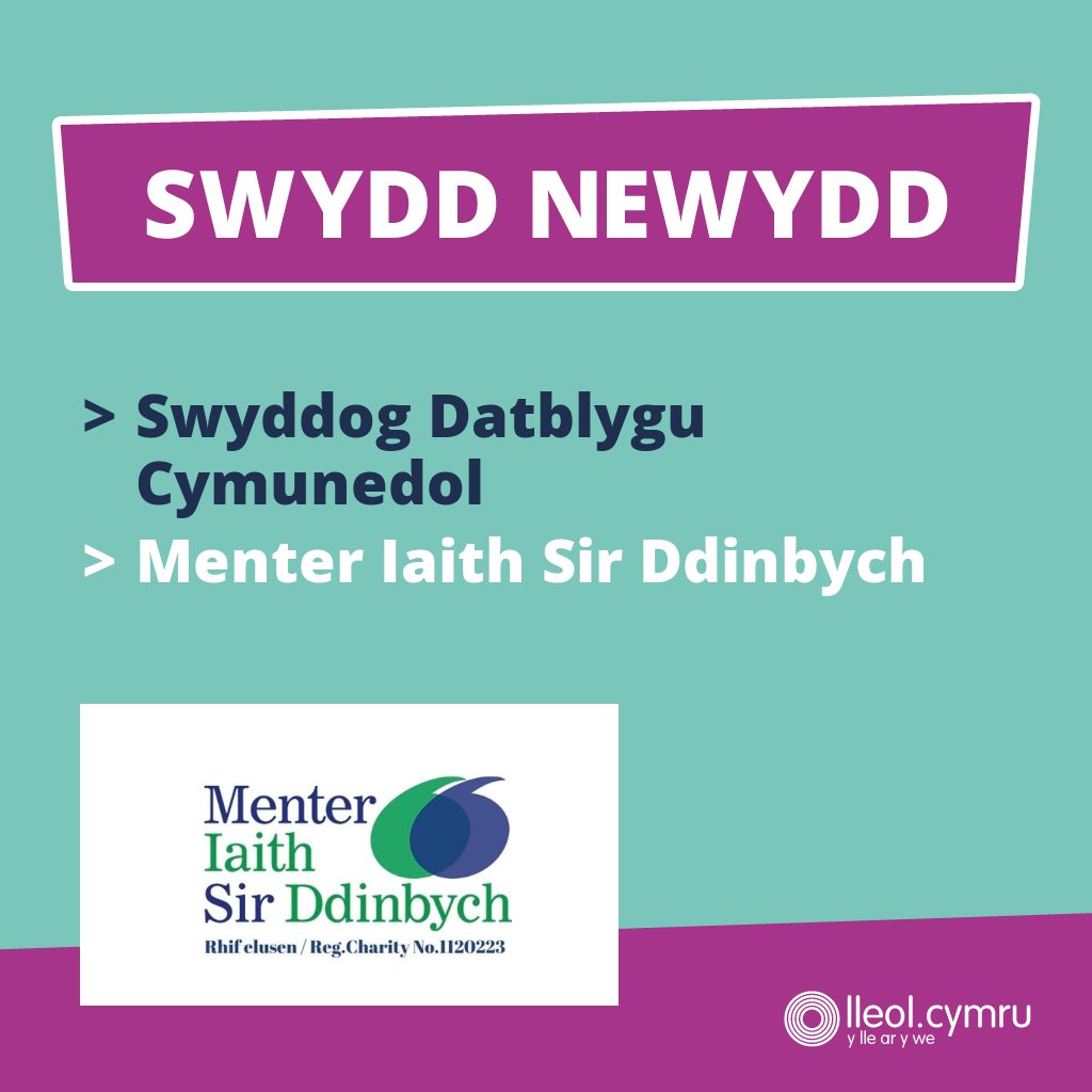 Lleol.Cymru 🏴 (@lleoldotcymru) on Twitter photo **SWYDD NEWYDD**
>> Swyddog Datblygu Cymunedol
>> Menter Iaith Sir Ddinbych
Manylion yma >> bit.ly/41mby67
<a href="/MIDinbych/">Menter Iaith Sir Ddinbych 🏴</a> **SWYDD NEWYDD**
>> Swyddog Datblygu Cymunedol
>> Menter Iaith Sir Ddinbych
Manylion yma >> bit.ly/41mby67
<a href="/MIDinbych/">Menter Iaith Sir Ddinbych 🏴</a>