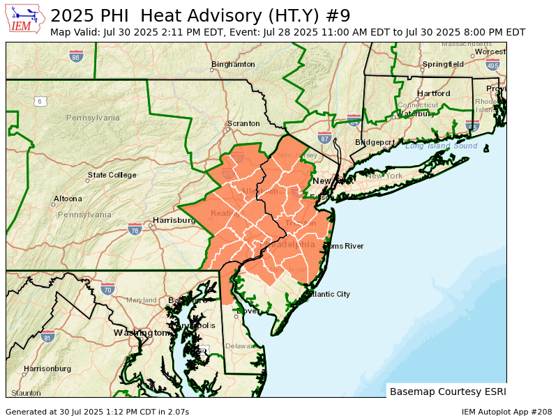 PHI continues Heat Advisory (29 zones) till Jul 30, 8:00 PM EDT mesonet.agron.iastate.edu/vtec/f/2025-O-…