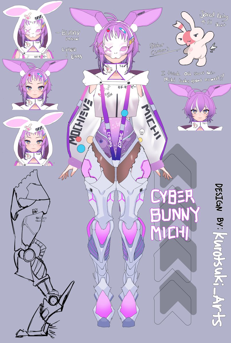 It's my 3rd Michi Design! 
Cyber Bunny Michi!
#michioutfitdesign