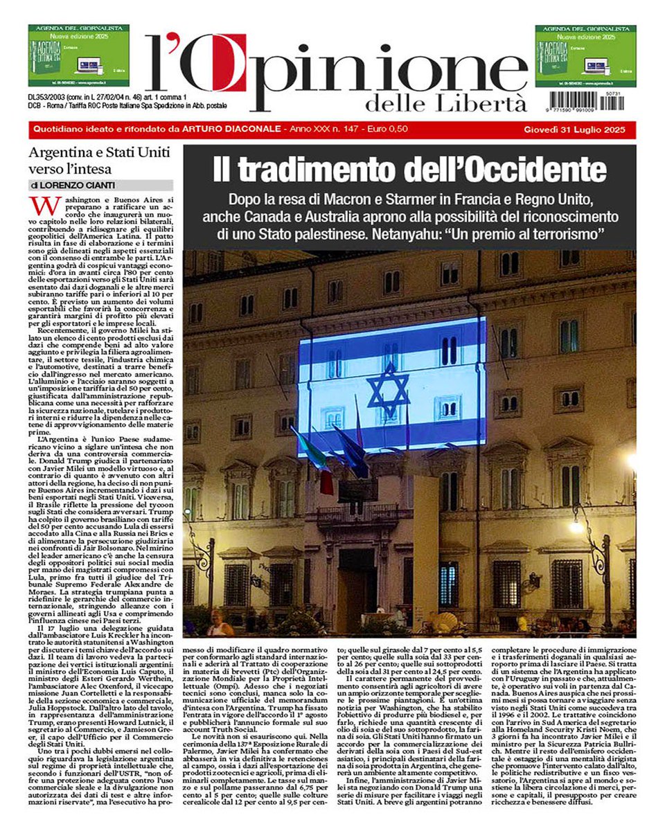 Lorenzo Cianti (@lorenzocianti) on Twitter photo 🗞️ Il mio editoriale sulla prima pagina de <a href="/l_Opinione/">L'Opinione delle Libertà</a> di domani 🗽
<a href="/JMilei/">Javier Milei</a> <a href="/realDonaldTrump/">Donald J. Trump</a> <a href="/InMilei/">In Milei We Trust</a> 🗞️ Il mio editoriale sulla prima pagina de <a href="/l_Opinione/">L'Opinione delle Libertà</a> di domani 🗽
<a href="/JMilei/">Javier Milei</a> <a href="/realDonaldTrump/">Donald J. Trump</a> <a href="/InMilei/">In Milei We Trust</a>