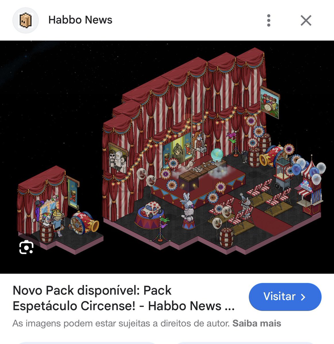 <a href="/HabboPTBR/">Habbo PT/BR</a> Um quarto de pack ganhando? Parabéns pelo excelente trabalho.