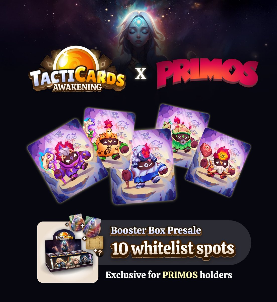 TactiCards.ron (@tacticards) on Twitter photo And the first ever way to obtain a whitelist spot allocation is...
Being a PRIMOS holder.
Go raid their Discord to know how to participate!
discord.gg/wkXAx9ttTs
<a href="/PrimosWarriors/">Primos Warriors</a> is an incredible collection on Ronin, with a very talented team, who deliver like no other! 🔥 And the first ever way to obtain a whitelist spot allocation is...
Being a PRIMOS holder.
Go raid their Discord to know how to participate!
discord.gg/wkXAx9ttTs
<a href="/PrimosWarriors/">Primos Warriors</a> is an incredible collection on Ronin, with a very talented team, who deliver like no other! 🔥