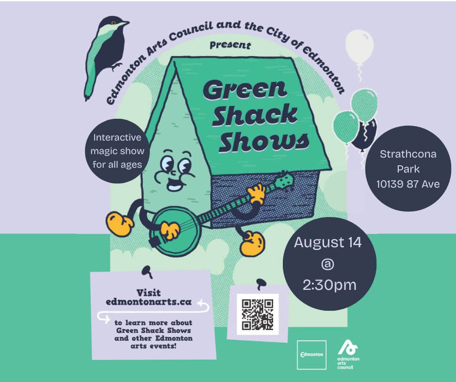 Green Shack Show at Strathcona Park
Ron Pearson's Mystery Wonder Show: Interactive magic show for all ages
Aug 14 @ 2:30pm
10139 87 Ave

More from the Edmonton Arts Council at edmontonarts.ca

Join us M-F until Aug 21 for Green Shack programming