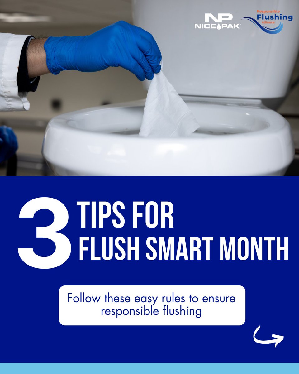 nicepakproducts's tweet photo. Nice-Pak is proud to support #FlushSmartMonth through our work with @FlushSmart. Together, we’re driving awareness and innovation for responsible care of plumbing and wastewater. https://t.co/4Dv7Nya1PR