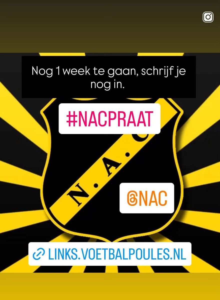 Nog 1 week deze ellende aanzien hier en dan zijn jullie er weer een jaar vanaf. Je kunt je ook gewoon nog inschrijven. #nacpraat #nac #breda #deparel #eredivisie #bredavandaag #nacbreda #ratverlegh #Voetbalnieuws #voetbalpraat #espn 

link.voetbalpoules.nl/54aiK
