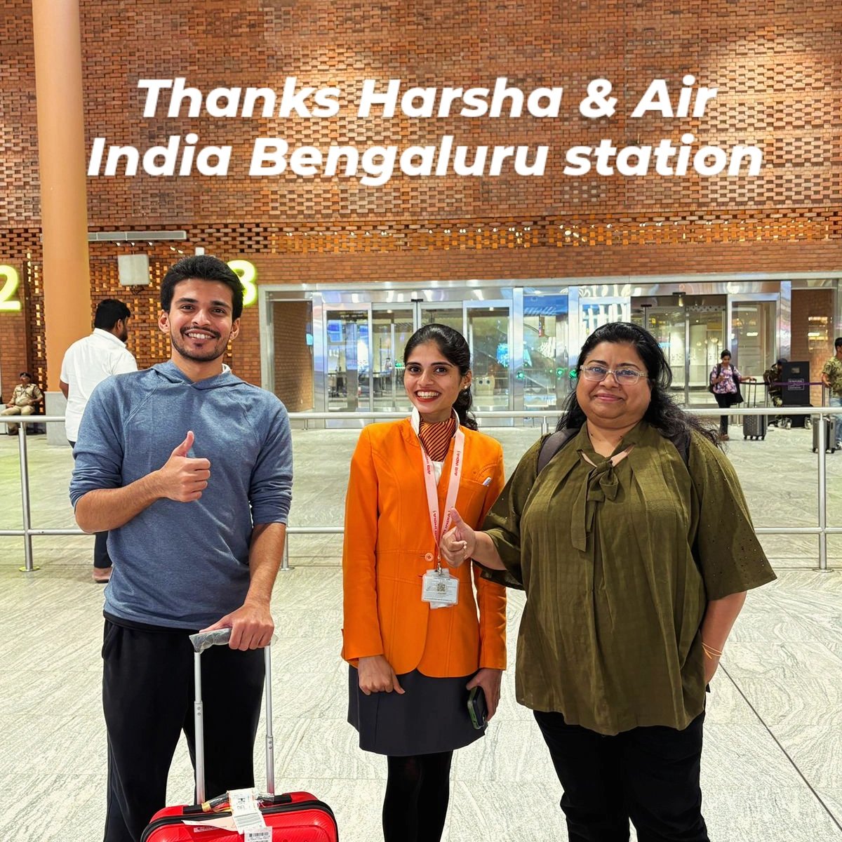 Thanks <a href="/airindia/">Air India</a> #airindia #airindiacrew Harsha Jayen of Air India Bengaluru station to take so much time in getting back my trolley which was mistakenly picked up and carried away by someone coming from Hong Kong.
