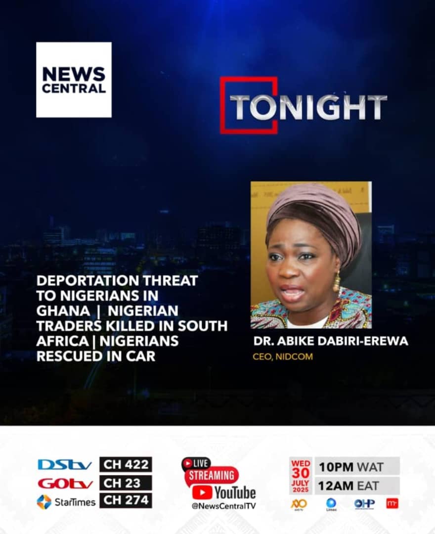 On Tonight, we discuss the deportation threat to Nigerians in Ghana, the killings of Nigerian traders in South Africa, and the rescue of Nigerians in CAR, with <a href="/abikedabiri/">abikedabiri</a>.

Showing at 10 PM WAT.