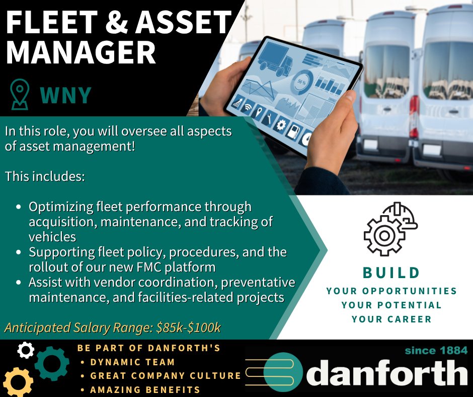 Danforth (@jwdanforth) on Twitter photo 📣Join Our Team!
It's time for another #WorkWithUsWednesday!
This week we are featuring our Fleet & Asset Manager position.
To learn more about this opportunity & working for a 100% employee owned company contact Nicole Danser at ndanser@jwdanforth.com 📣Join Our Team!
It's time for another #WorkWithUsWednesday!
This week we are featuring our Fleet & Asset Manager position.
To learn more about this opportunity & working for a 100% employee owned company contact Nicole Danser at ndanser@jwdanforth.com