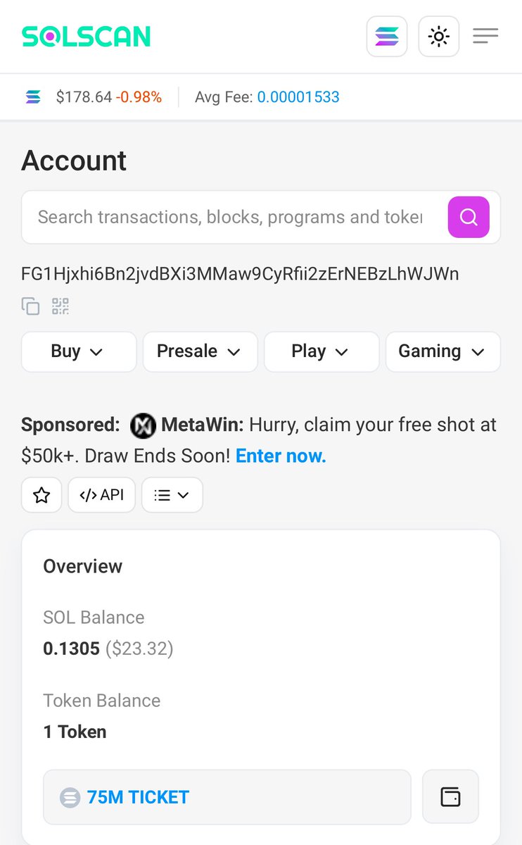 Big News!!! Officially at 7.5% of total supply in the Marketing Wallet. Big shout out to one of our team members! $TICKET