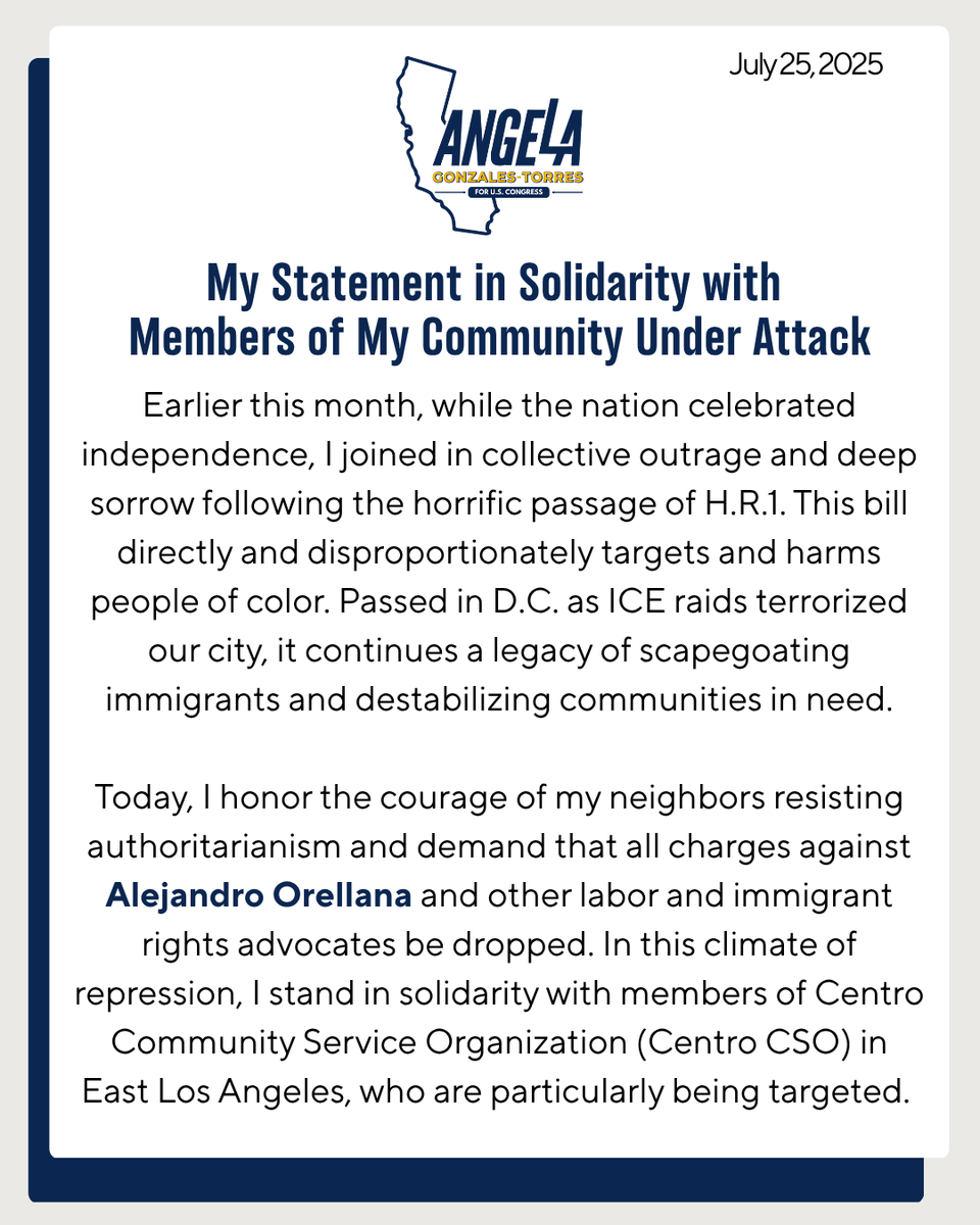 Angela4CA's tweet image. I stand firmly in the belief that the power of the people is greater than those who abuse power. I stand with @CentroCSO  and also demand justice for Alejandro!

Protesting is not a crime.
Protecting our communities is not a crime.

#iceoutofla