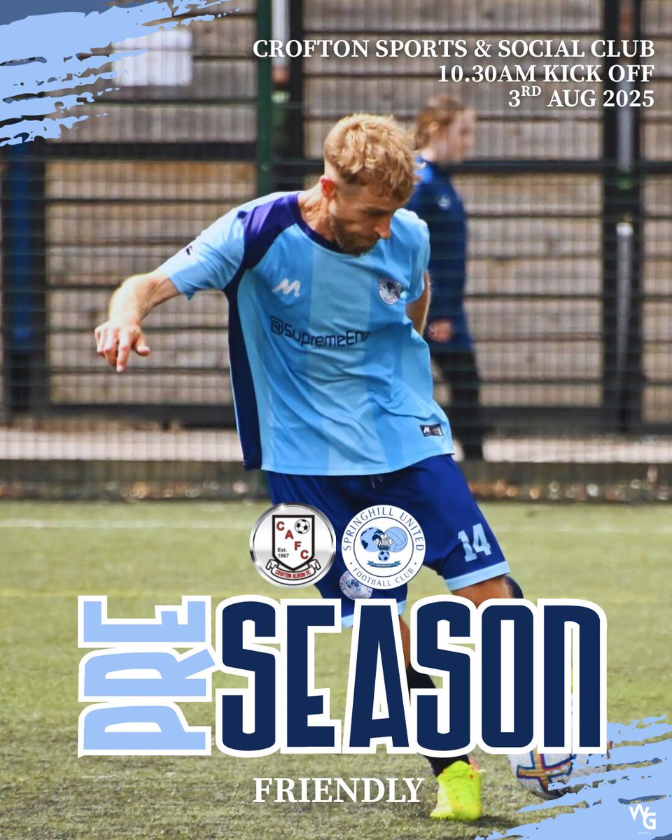 SpringhillBlues's tweet image. This weekend sees us take on @Croftonsundays in the 3rd of our pre-season games
Away from home at Crofton Sports & Social
10.30am KO
All support is welcome 🙏 💙
@WESFA_Football @wyntergraphics @Croftonsundays
#Preseason #Building #Football