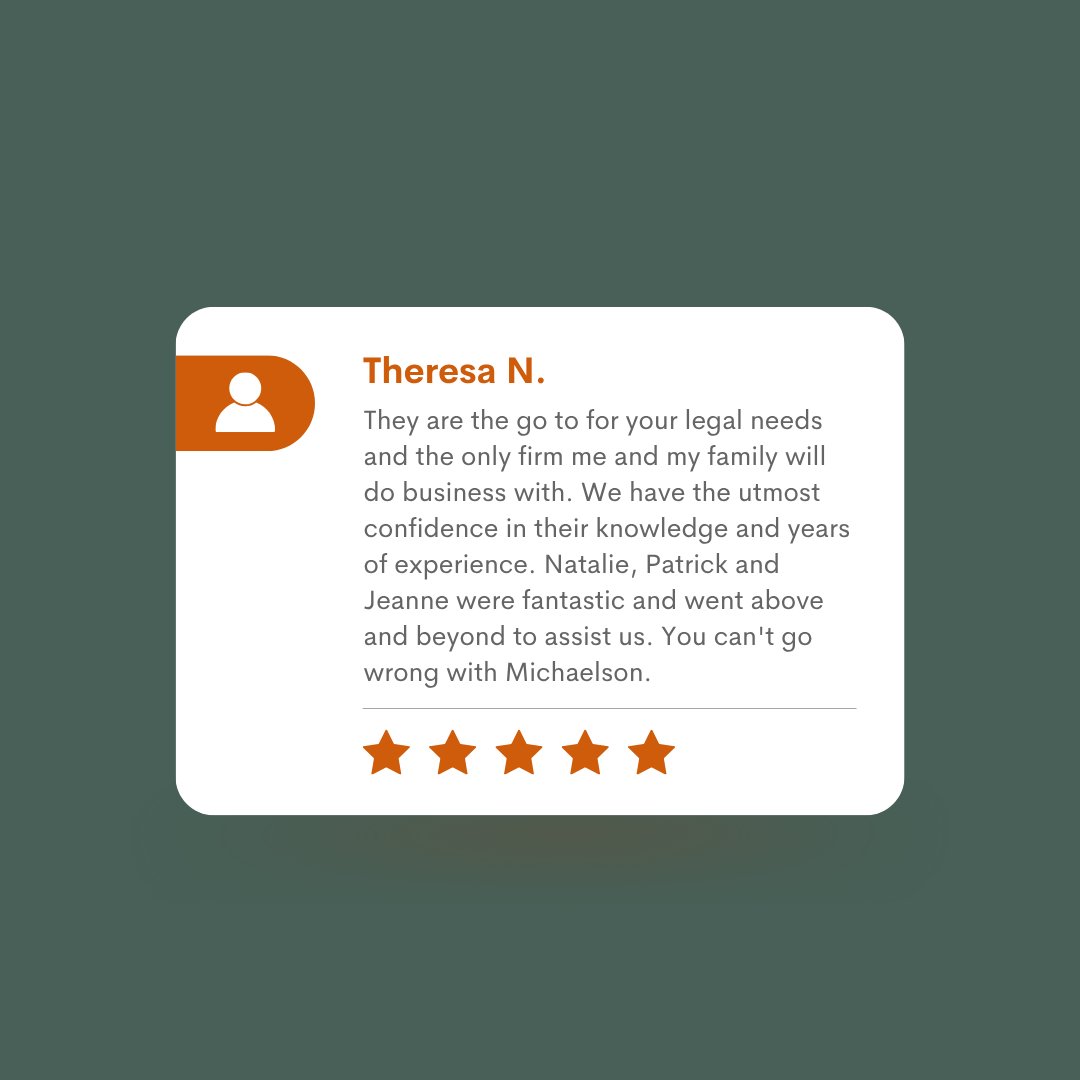 michaelson_law's tweet photo. ⭐️⭐️⭐️⭐️⭐️

We’re honored to be the go-to legal team for Theresa and her family. Thank you for the kind words about Natalie, Patrick, and Jeanne!

#ClientLove #LasVegasLawyers #EstatePlanning #ElderLaw #BusinessLaw #MichaelsonLaw https://t.co/sZ59Rq6w5N