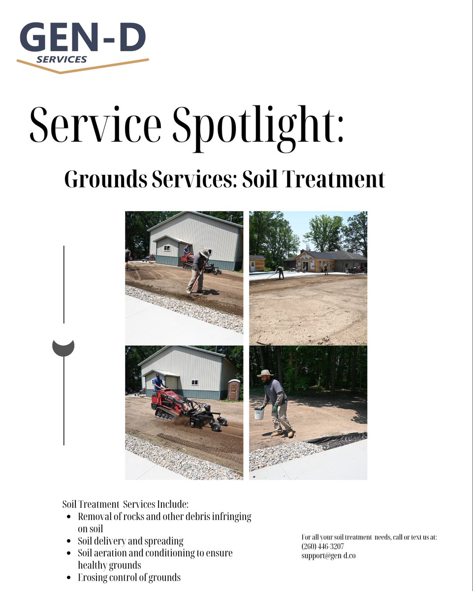 GEND_Services's tweet photo. Healthy roots start with healthy soil! 🌱 Our soil treatment services ensure the right balance of nutrients, pH, and structure to help your landscape thrive year-round. Let’s build a stronger foundation from the ground up. #ServiceSpotlight #SoilHealth #StrongerLandscapes https://t.co/6IEgPwpRmL